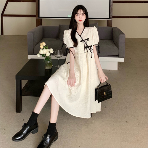 【Original Fabric + Design】2025 Summer New Design Sensory Improvement Cheongsam High-Waist Slimming A-Line Dress