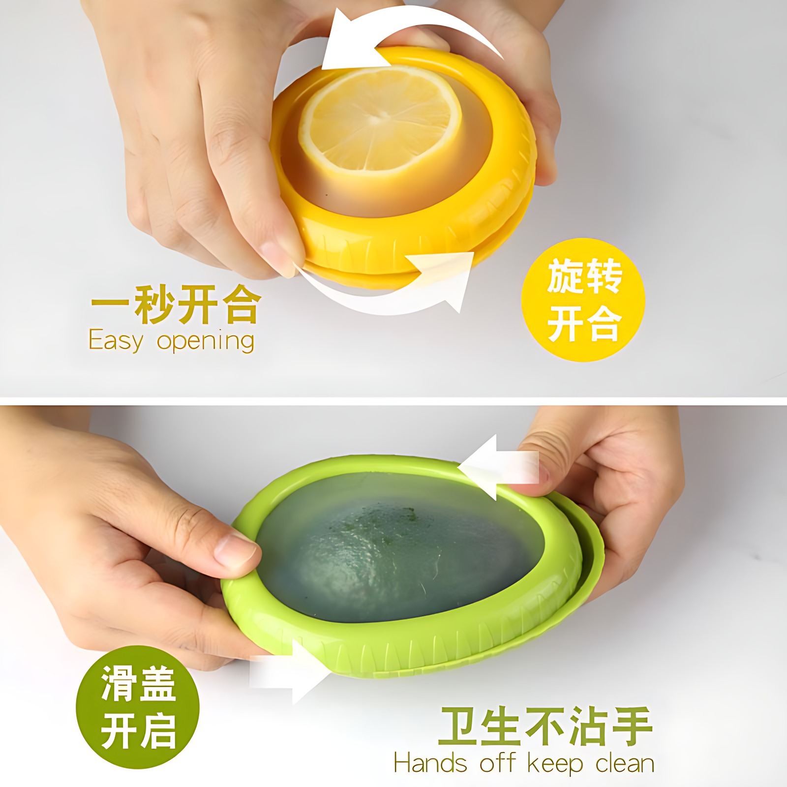 Caja de frutas portátil transparente película limón aguacate caja de almacenamiento sellado casero caja independiente refrigerador