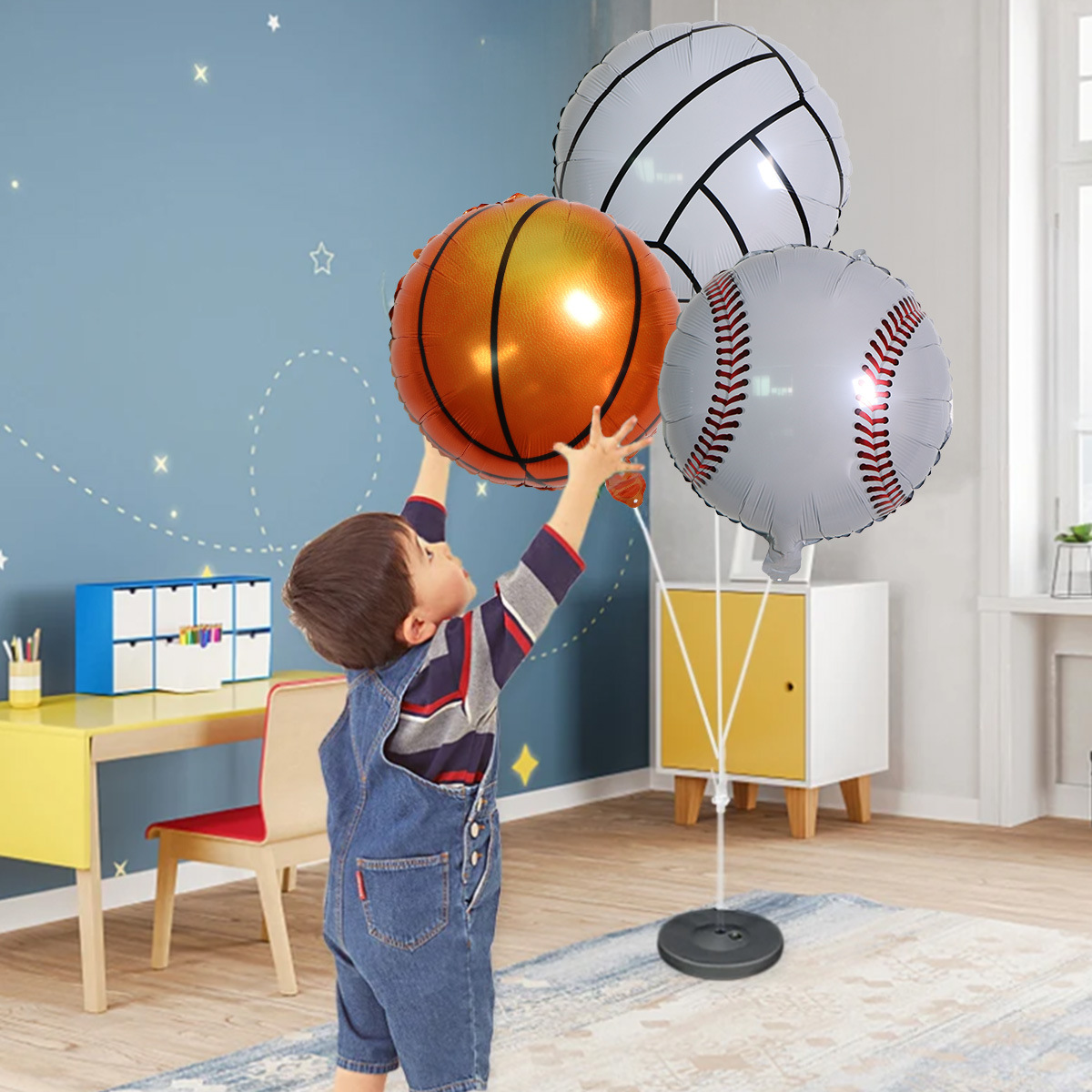 Cross-border 18 pulgadas fútbol baloncesto béisbol rugby película de aluminio globo bar Copa del mundo juego decoración globo
