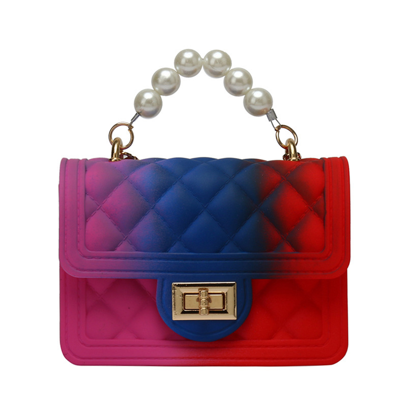 Women's Small Pvc Gradient Color Fashion Square Lock Clasp Square Bag display picture 1