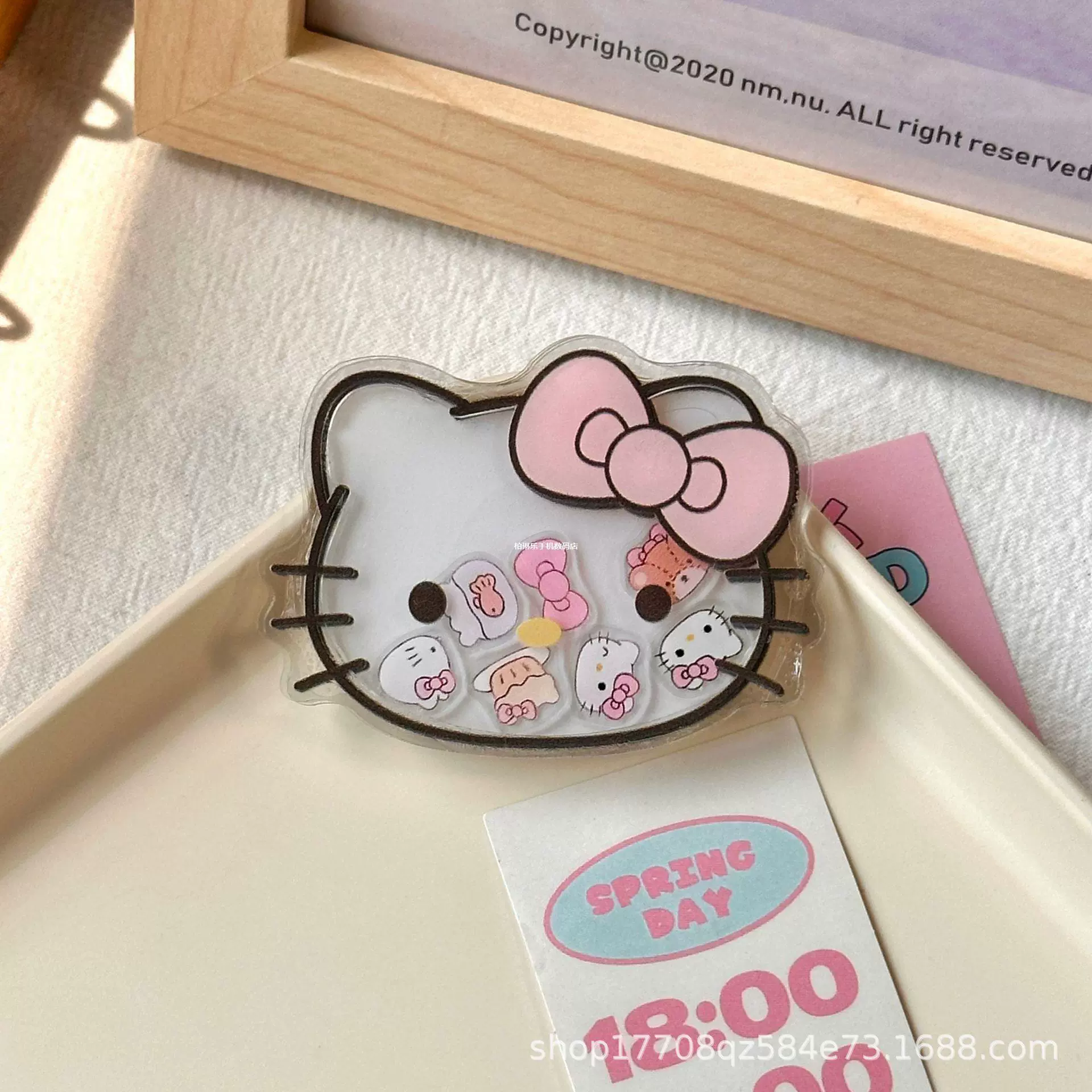 Hello Kitty, милое покрытие/декор, детский качающий держатель, воздушная подушка, трубка, регулируемый трёхмерный вращающийся держатель для телефона с маленькими мишками
