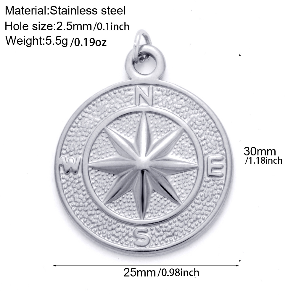 DIY Jewelry Accessories Classification 1 Piece 304 Stainless Steel PVD Coated Real Gold Plated Sunflower Compass Shark Polished Pendant DIY Jewelry Accessories