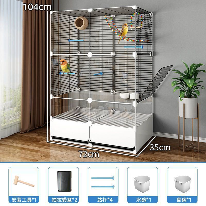 鸟笼子大号家用虎皮玄凤鹦鹉豪华别墅新型珍珠鸟绣眼八哥专用鸟笼|undefined