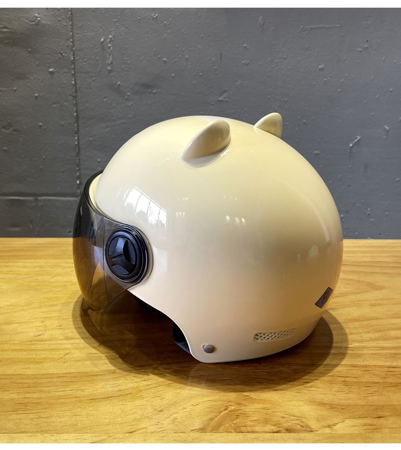 Electric Motorcycle Kids Helmet B Type Cute Ears Summer Half Helmet