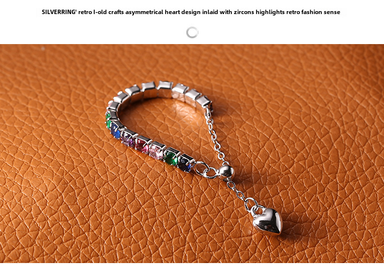 Rainbow Gemstone Eternity Ring In Sterling Silver For Women_voghion.com