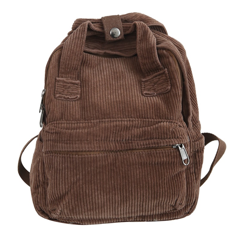 Mochila de pana para mujer 2024 primavera nueva mochila de pana casual mochila de viaje simple