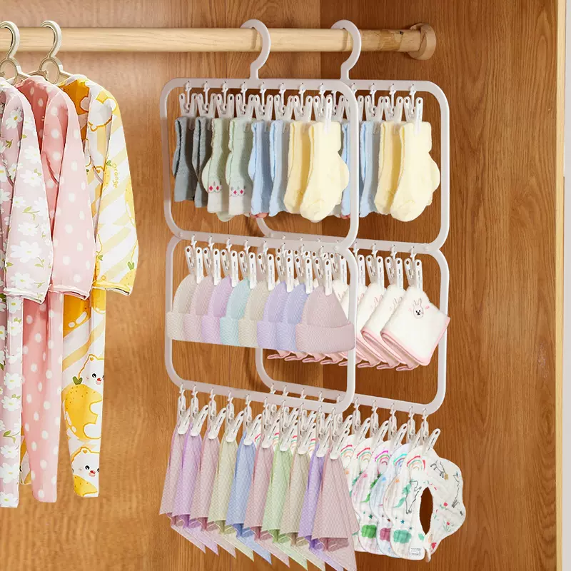 26夹多功能晾衣架袜子晾晒架多夹子晒袜子夹内衣裤防风儿童晾衣架