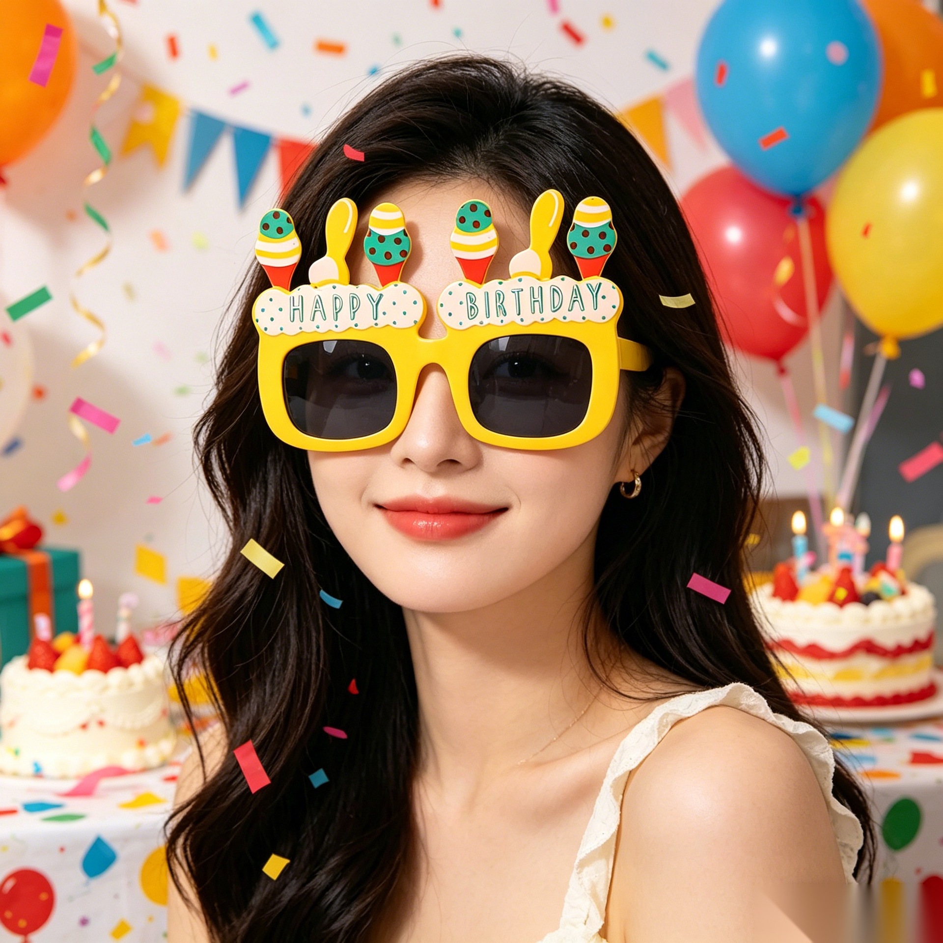 Cumpleaños temático fiesta gafas extrañas feliz cumpleaños pastel vela gafas de diseño de cumpleaños accesorios de fotos