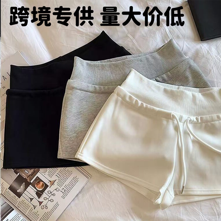 Gray Sports Shorts, Hot Girl Hot Pants, Drawstring Casual Pants, Women's Summer Low-Waist Straight Pants, Slimming Black Pants Gray Sports Shorts, Hot Girl Hot Pants, Drawstring Casual Pants, Women's Summer Low-Waist Straight Pants, Slimming Black Pants