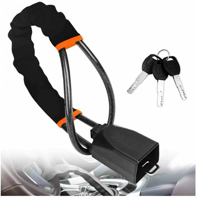 Car steering wheel lock steel cable rope lock extended and thick safety belt buckle lock general automobile lock front anti-theft lock