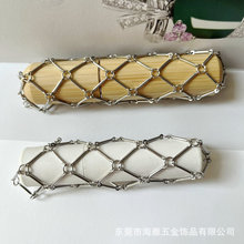 新款高级感银色口红网兜包包挂饰时尚口红包挂女名媛风钥匙包挂件