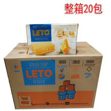 大量批發越南進口零食LETO威化餅200g榴蓮味 奶酪味夾心餅干