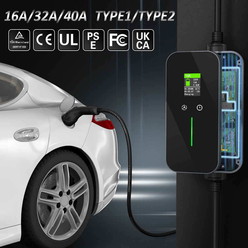 40A特斯拉枪头便携式充电器适配tesla新能源汽车特斯拉随车充