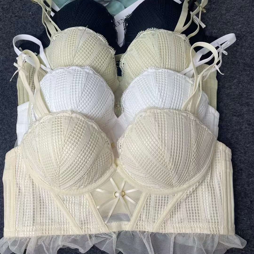 Bréster de alta calidad estilo de encaje jacquard transpirable ajustable confort lateral plegable ropa interior de botón múltiple