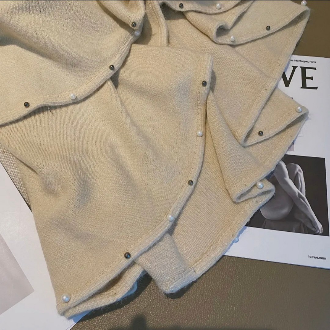 New Imitation Fox Fur Collar Hem Bead Knitted Shawl Cape Large Size Cardigan Loose Coat Women 14 O1Cn01J6Cprp1C8Ene6Npt4 !!2212759863555 0 Cib