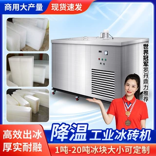现货工业区厂房工地隧道降温冰砖机海鲜市场大冰块冰条制冰机