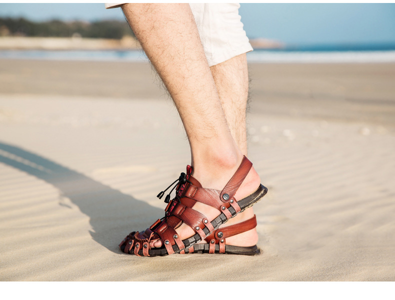 Scarpe da spiaggia comode e spesse da uomo con fondo spesso, scarpe casual estive con foro Baotou_voghion.com