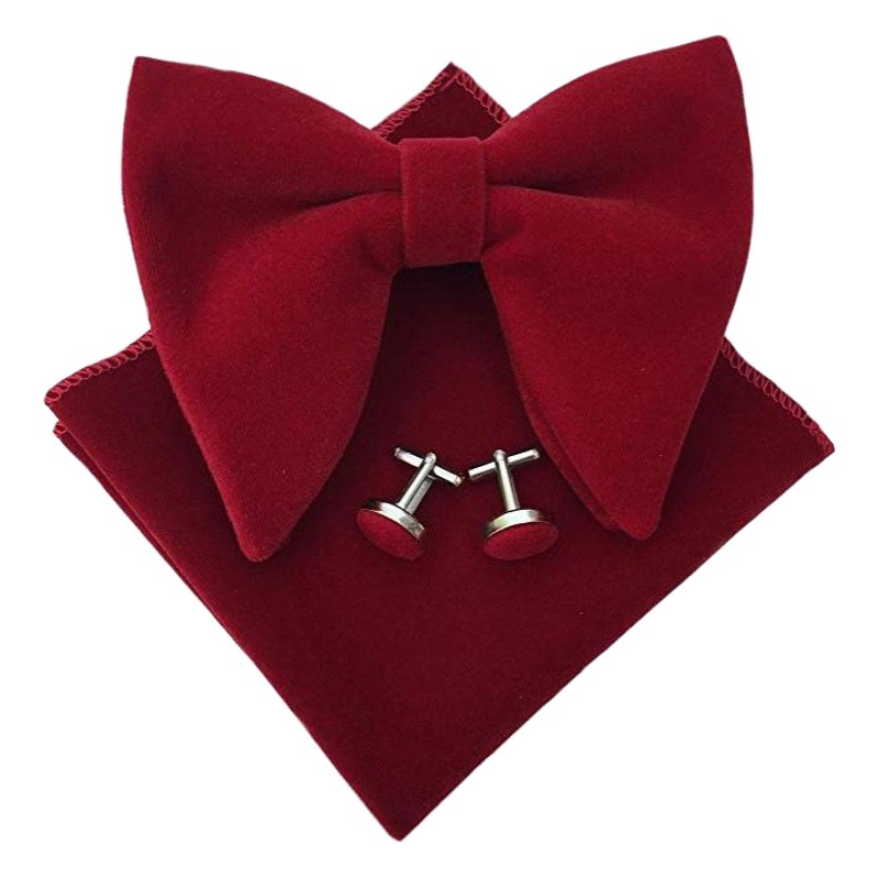 Suministro transfronterizo de los hombres de gran corbata de lazo gemelos traje de color sólido estilo coreano retro de terciopelo de oro AliExpress Amazon