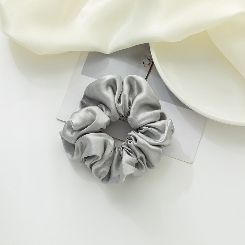 19 Mmi lazo para el cabello de seda 5cm gran celebridad de Internet lazo para el cabello de intestino grueso de color sólido simple círculo de intestino grueso coreano spot al por mayor