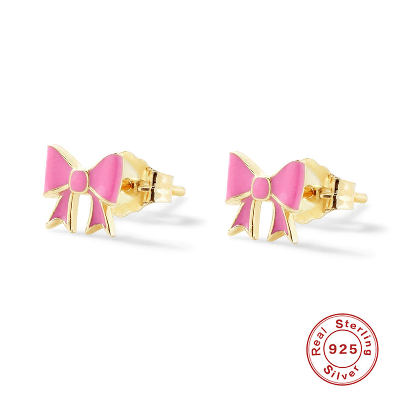 Nueva moda transfronteriza europea y americana ins estilo arco esmalte mini color personalidad todo partido pendientes