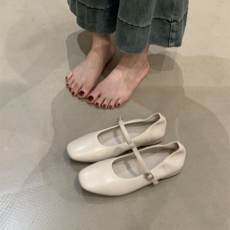 晚风复古平底玛丽珍单鞋女2025新款秋季法式配裙子温柔软底芭蕾鞋|undefined