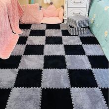 毛绒地毯卧室床边方块拼接地垫满铺榻榻米泡沫垫加厚打地铺可裁剪
