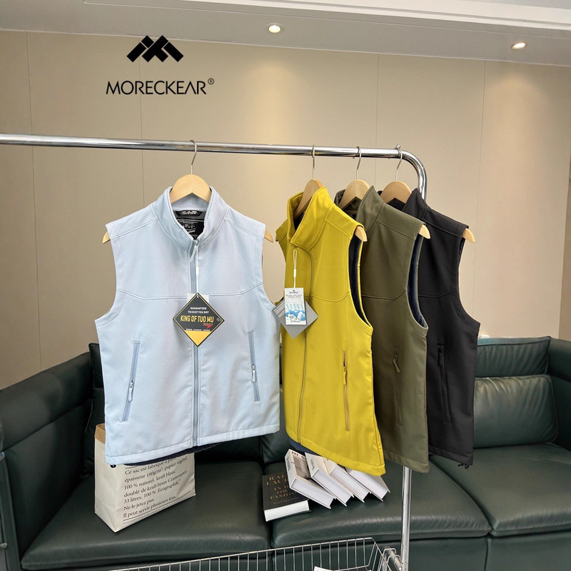 Off-Season Special Offer! Feiqin Outdoor! 3D Tailored Cut! Spring and Autumn Windproof and Water-Resistant Softshell Fleece Vest for Men and Women