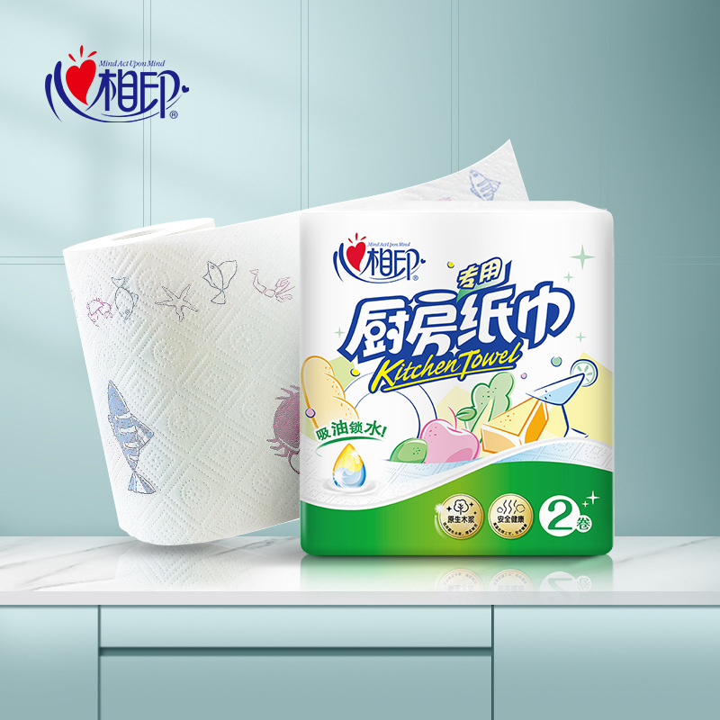 Xinxiangyin kitchen paper towels, oil-absorbing paper rolls, cleaning napkins, 8 rolls, full box, wholesale from manufacturers