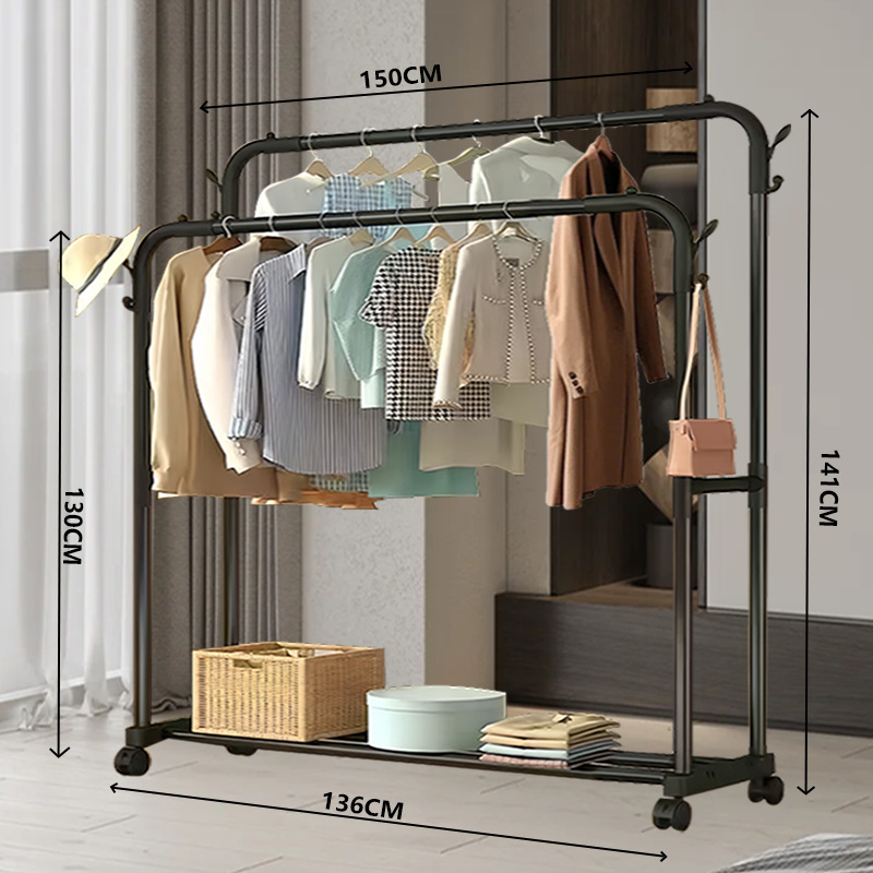 Tendedero piso dormitorio doméstico colgar ropa plegable de un solo poste dormitorio interior simple perchero de secado móvil