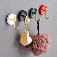 陶瓷輕奢金色掛衣鈎單鈎浴室掛鈎衛生間粘鈎免打孔廚房鈎子