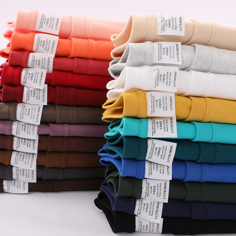 260g drop shoulder heavy cotton short sleeve T-shirt Oversize men's and women's round neck summer solid color half sleeve casual loose