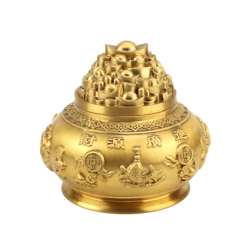 Manufacturer wholesale brass five-way God of Wealth cornucopia housewarming gifts office shop crafts ornaments