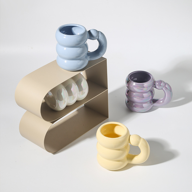 Korean export ins style ceramic cup cute girl water cup couple pair milk cup breakfast cup mug