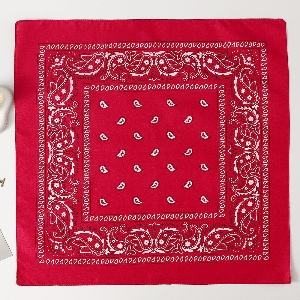 Bandana Cuadrada de Estampado Paisley 53cm de Poliéster para Deportes y Hip Hop