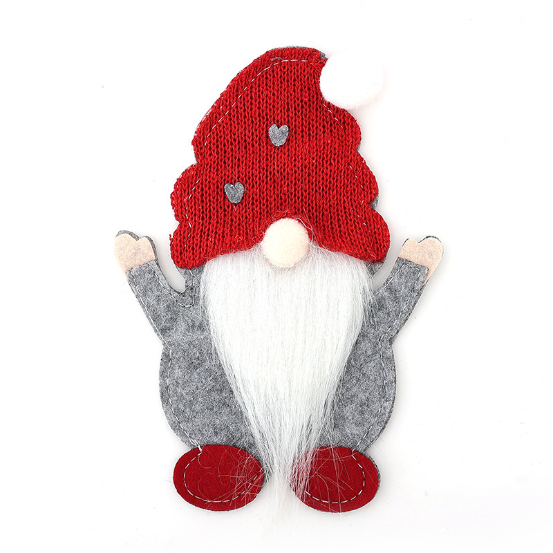 Cross-border new Christmas decoration old man's knife and fork set dwarf doll knife and fork bag Rudolph table decoration ornaments