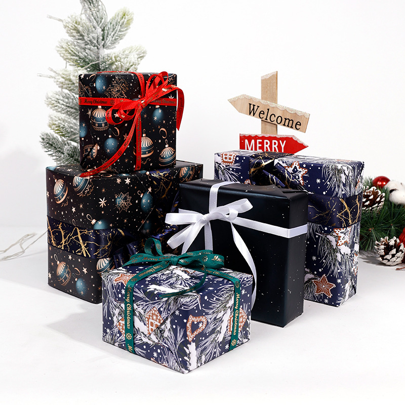 Amazon venta caliente de gran tamaño de papel de embalaje de regalos de Navidad, papel de embalaje de regalos de fiesta de Navidad al por mayor