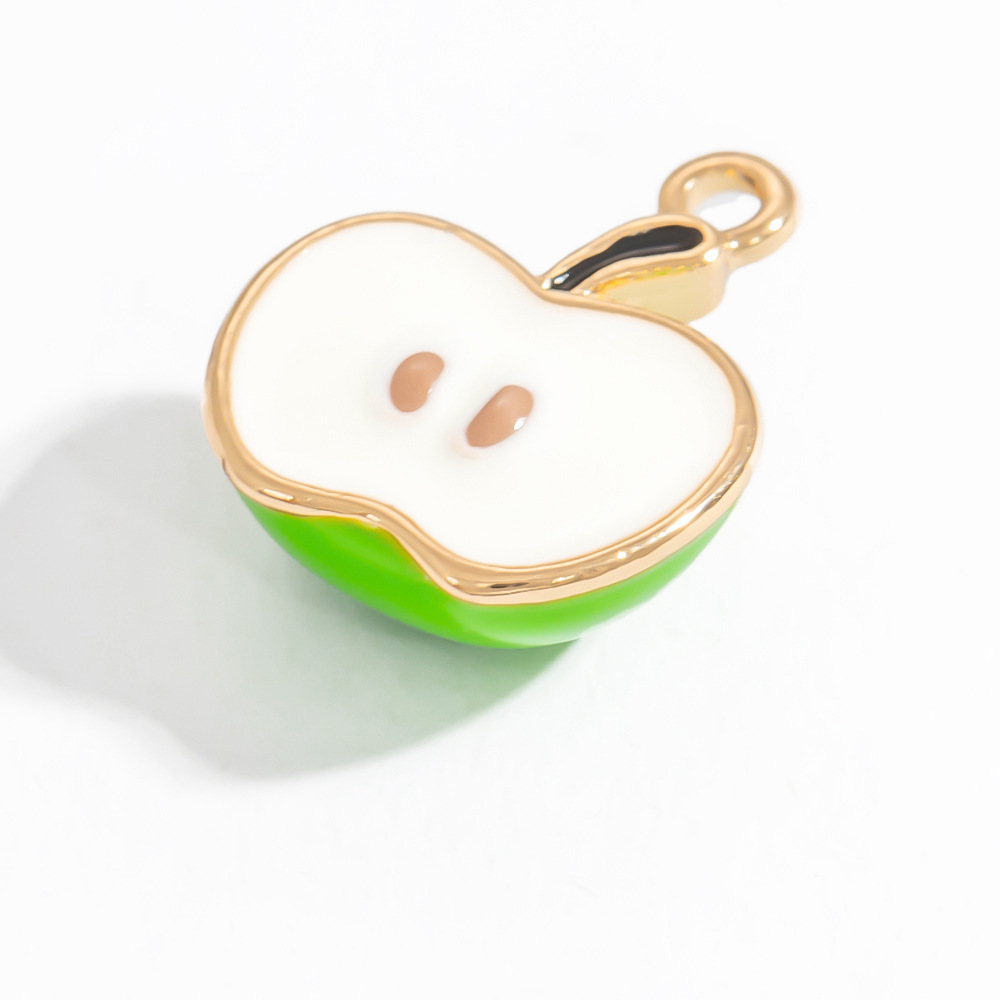 Slippers, Apple, Ice Cream Pattern 1 Piece 304 Stainless Steel PVD Coated Real Gold Plated Slippers Apple Ice Cream Polished Pendant DIY Ornament Accessories