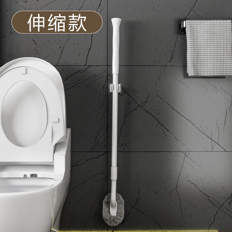 Nuevo cepillo de inodoro retráctil de mango largo, cepillo de inodoro limpio, cepillo de lana suave sin esquina muerta, cepillo de inodoro de mango alargado