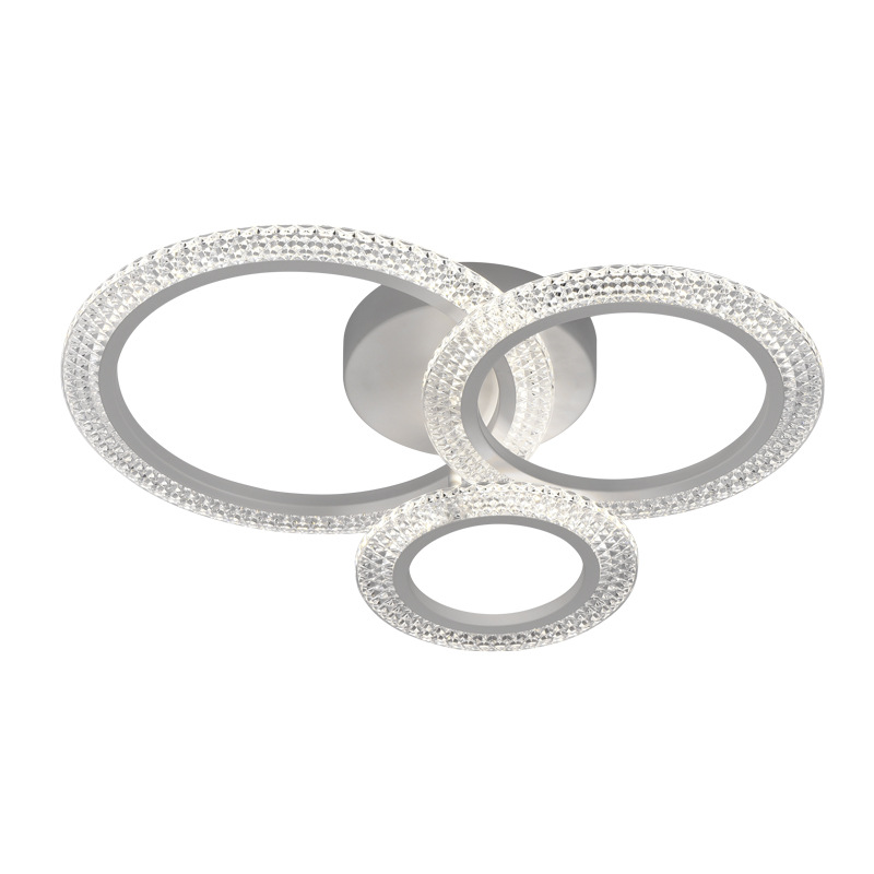 Acrílico transfronterizo simple anillo LED lámpara de sala de estar dormitorio comedor moderno burbuja redonda iluminación de techo