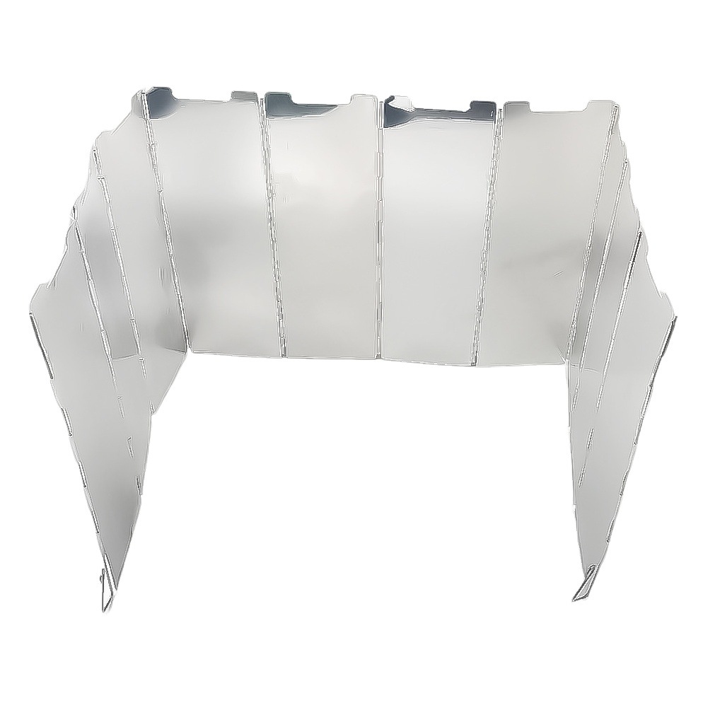 10 unidades estufa de camping al aire libre estufa parabrisas ultraligero aleación de aluminio plegable con pestillo con bolsa de tela