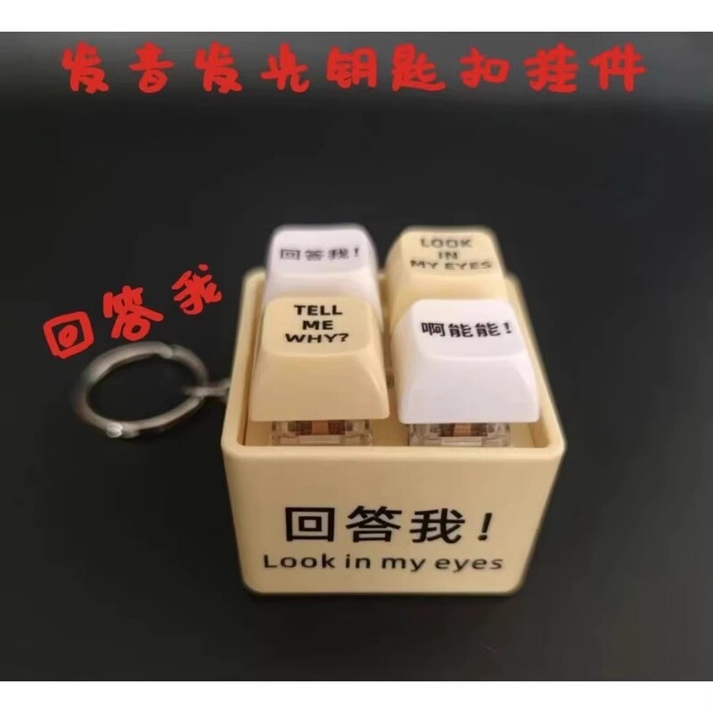【新款】回答我玩具语录发音发光钥匙扣解压按键玩具送朋友趣味|undefined