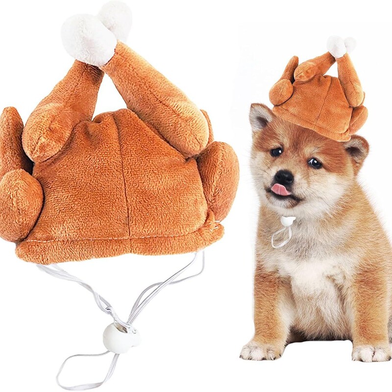 ♤ Pet Cat Headgear Chicken Leg Hat for Small and Medium-Sized Dogs, Bichon, Teddy, Cute and Funny Photo Props, Headwear ♤ Pet Cat Headgear Chicken Leg Hat for Small and Medium-Sized Dogs, Bichon, Teddy, Cute and Funny Photo Props, Headwear