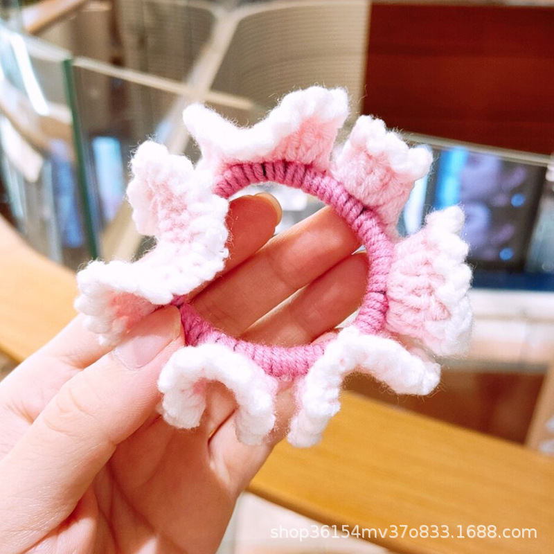 Anillo de intestino grueso de lana rosa