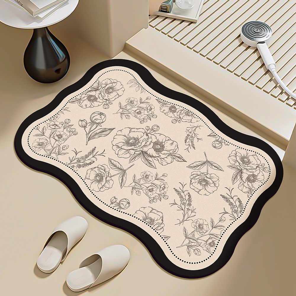 Alfombrilla de baño, barro de diatomeas, tapete absorbente antideslizante, tapete de cocina, tapete de baño, alfombra de baño en la puerta del baño