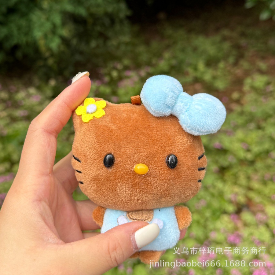 리본 고양이 봉제인형 키링 10cm 가방 장식