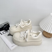 韩版乳胶鞋垫/厚底增高小白鞋女鞋休闲板鞋2025春季款圆头XY-A390