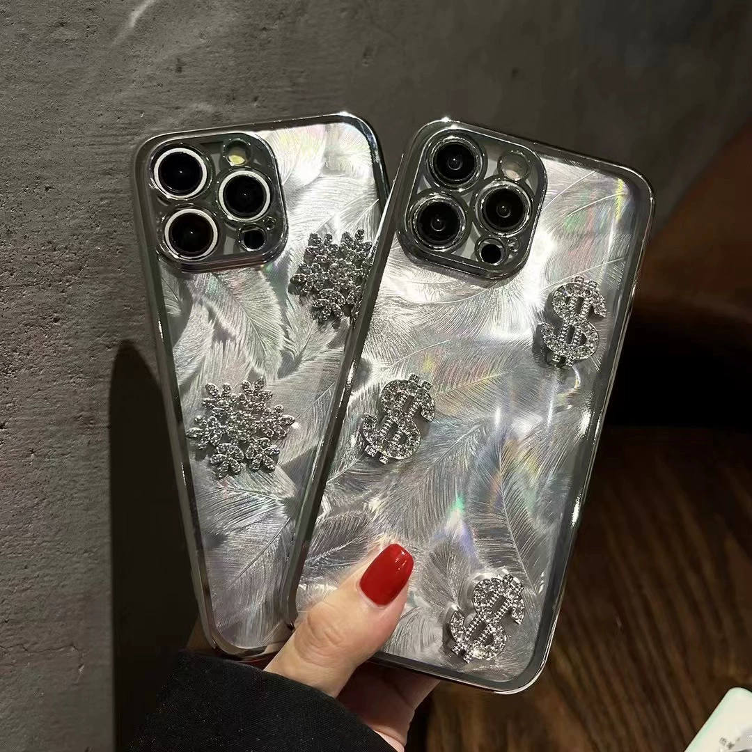 Xiaomi, зеркало, совместимый серебряный чехол для телефона, с маленькими медведями, с снежинками