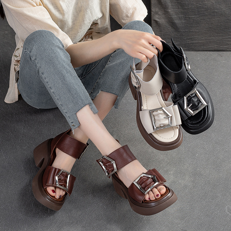 (Mới) mã h9328 giá 2480k: giày dép sandal nữ huaidu hàng mùa hè phục cổ cổ điển đế xuồng miệng cá giày dép nữ chất liệu g05 sản phẩm mới, (miễn phí vận chuyển toàn quốc).