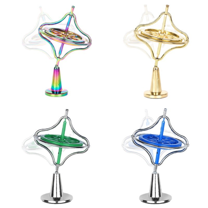 Nueva tecnología negro giroscopio metal mecánico giroscopio descompresión yema del dedo equilibrio creativo giroscopio ventas directas de la fábrica