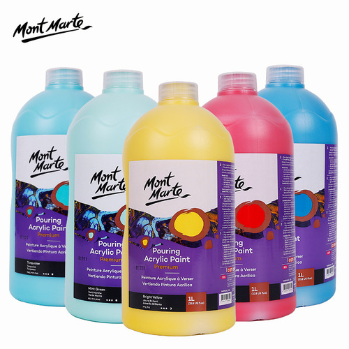 Montmartre fluid paint large bucket 1L Xiaohongshu same fluid bear material diy flow acrylic paint